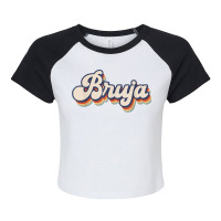 Bruja Latina Halloween Retro Style Raglan Crop Top | Artistshot