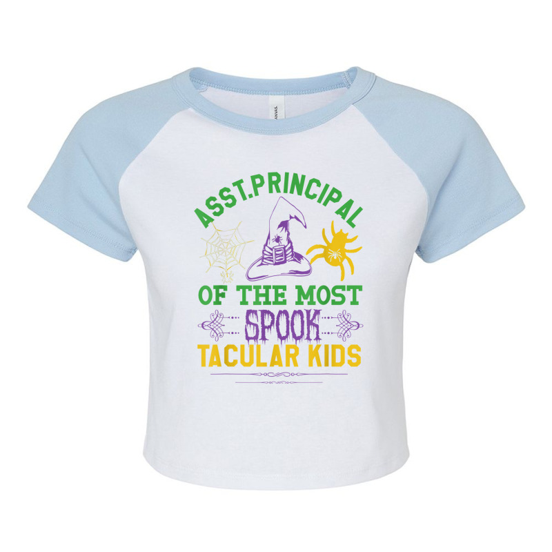 Assistant Principal Of The Most Spooktacular Kids Halloween Raglan Crop Top by Dapper | Artistshot