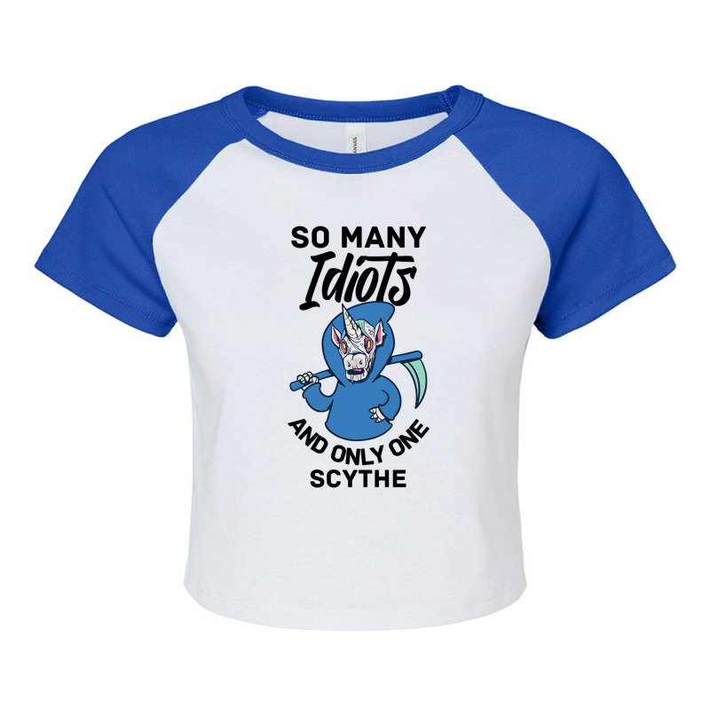 So Many Idiots And Just A Scythe I Hate People Fun 3 Raglan Crop Top by cm-arts | Artistshot