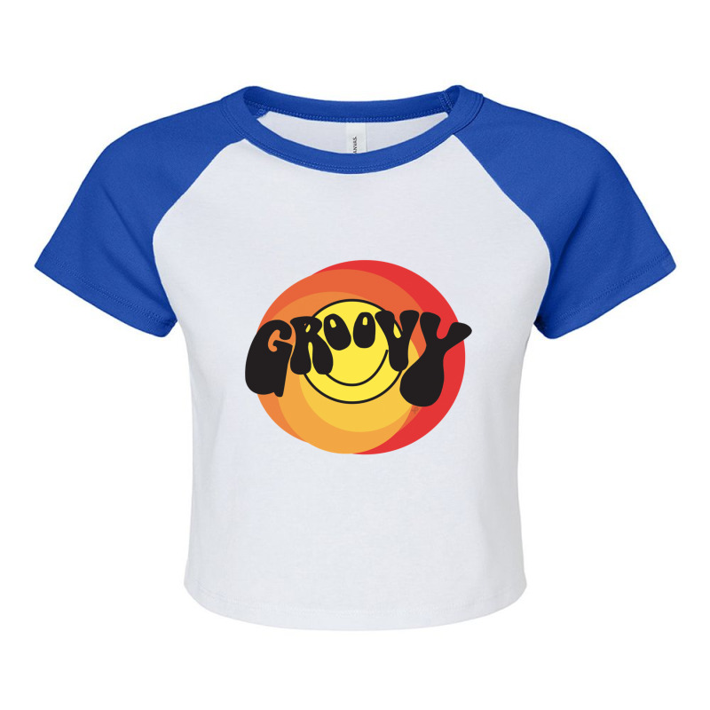 Groovy - Retro Shirt Raglan Crop Top by cm-arts | Artistshot