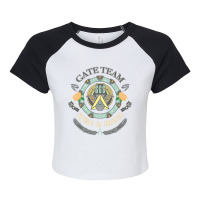 Sg1 Gate Team Member In Training Colour With Gate Symbols Raglan Crop Top | Artistshot