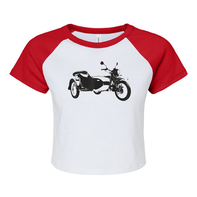 Sidecar Motorcycle  Vintage 3 Wheel Motorbike Tee T Shirt Raglan Crop Top by hudizhowav | Artistshot