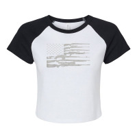 Big American Flag With Machine Guns 2a Flag Raglan Crop Top | Artistshot