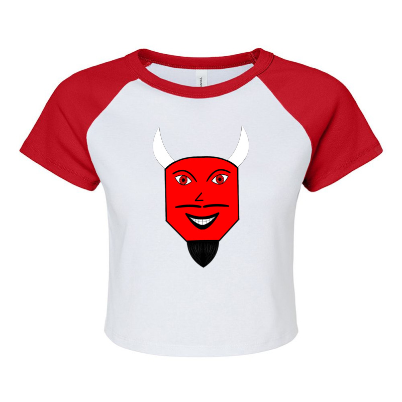 Cartoon Satan Face Raglan Crop Top by RobinIntorcia | Artistshot