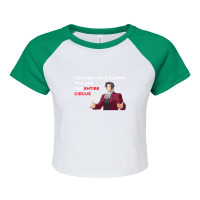 Miles Edgeworth Entire Circus Quote Raglan Crop Top | Artistshot