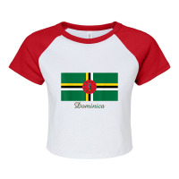 Dominica Flag Souvenir T Shirt Raglan Crop Top | Artistshot