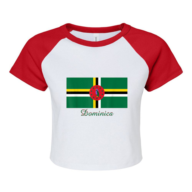 Dominica Flag Souvenir T Shirt Raglan Crop Top by cm-arts | Artistshot