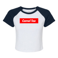 Camel Toe Red Box Raglan Crop Top | Artistshot