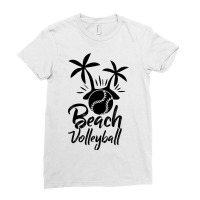 Beach Volleyball Game Serve Sports Spike Volleybal Ladies Fitted T-shirt | Artistshot