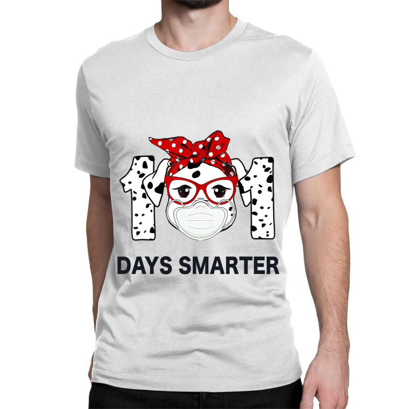 101 Days Smarter Dalmatian Dog Face Mask 100th Day Classic T-shirt | Artistshot