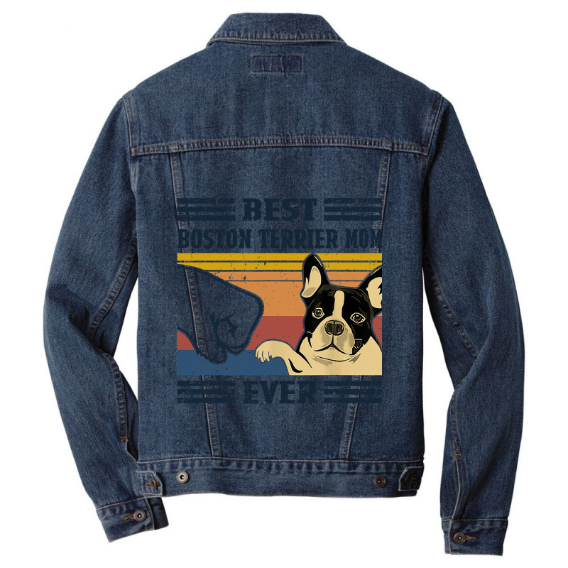 Best Boston Terrier Dog Mom Ever Bump Fit Funny Do Men Denim Jacket by KhalifSpina | Artistshot