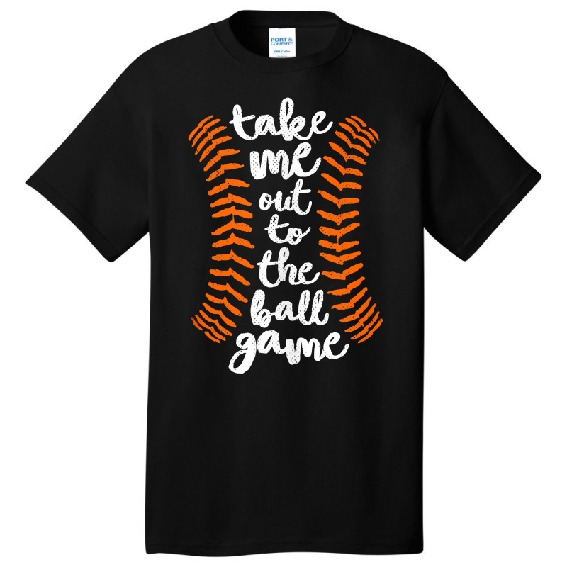 Take Me Out Ball Game Shirt Baseball Song Orange Black Blue Tank Top Basic T-shirt by alayziahollars | Artistshot