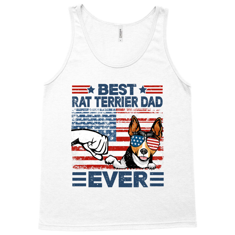 Best Rat Terrier Dad Ever American Flag Fathers Da Tank Top by FriedBarcia | Artistshot