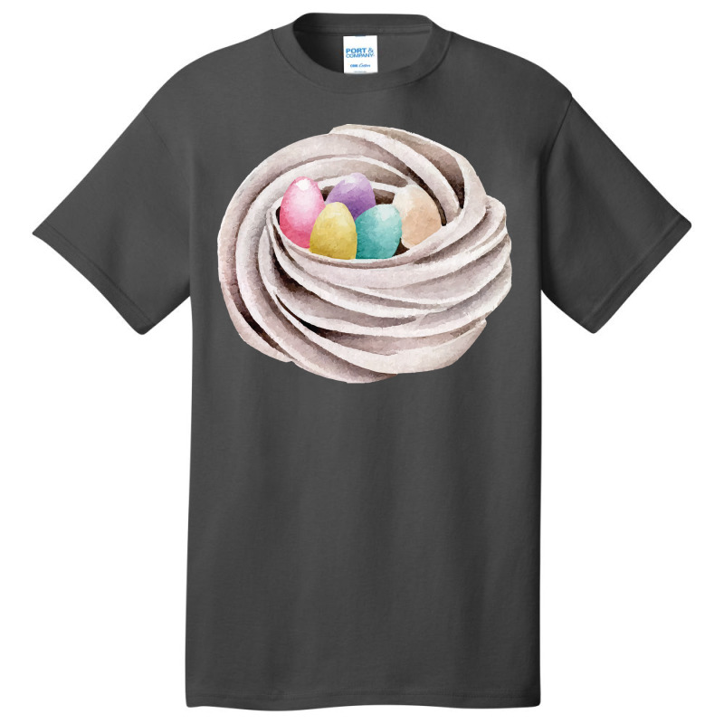 Handrawn Easter Themed Food T  Shirt Meringue Cookie Nest With Colorfu Basic T-shirt by salesmanhuh | Artistshot