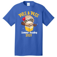 Tails And Tales Summer Reading 2021 Sloth Book Lovers T Shirt Basic T-shirt | Artistshot