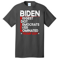 Anti Biden Biggest Idiot Democrats Ever Nominated Trump 2024 Pullover Basic T-shirt | Artistshot