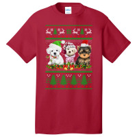 Three Yorkshire Terrier Christmas Cute Gift Basic T-shirt | Artistshot