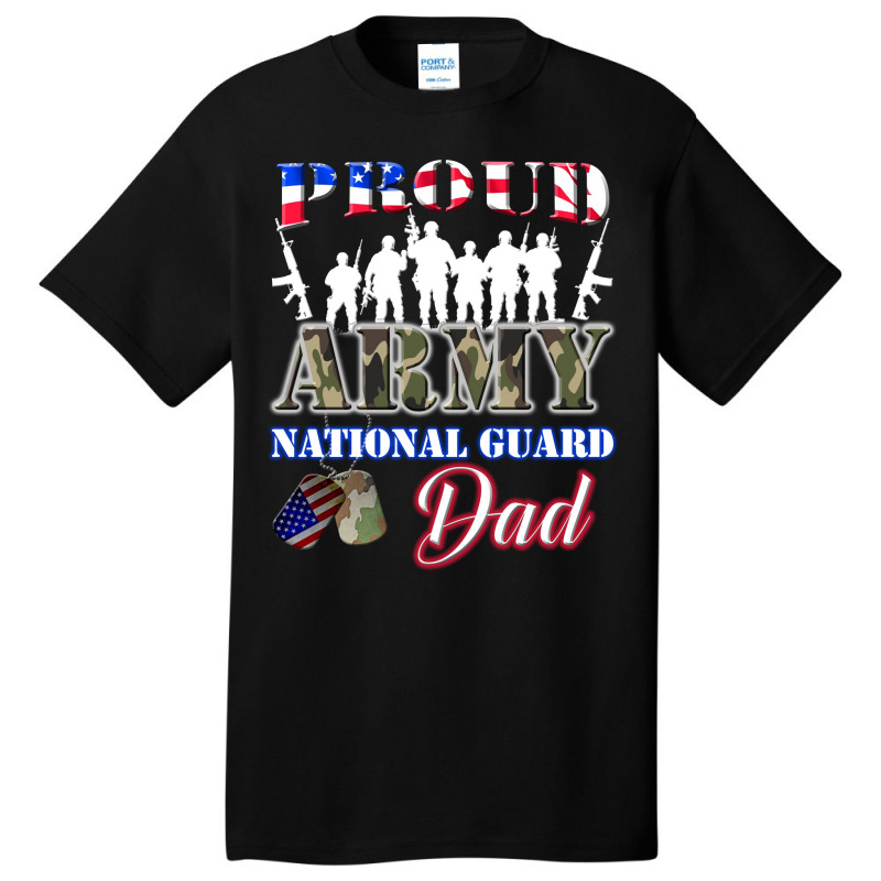 Proud Army National Guard Dad Tee U.s. Military Gift Basic T-shirt | Artistshot