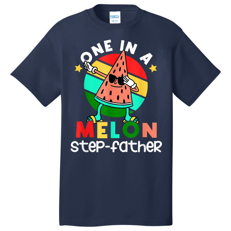 Family One In A Melon Step Father Dabbing Watermelon Summer T Shirt Basic T-shirt by ebonycry | Artistshot