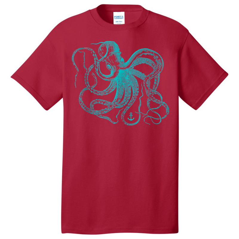 Vintage Octopus Cool Retro Marine Biologist Ocean Sea Life Tank Top Basic T-shirt | Artistshot