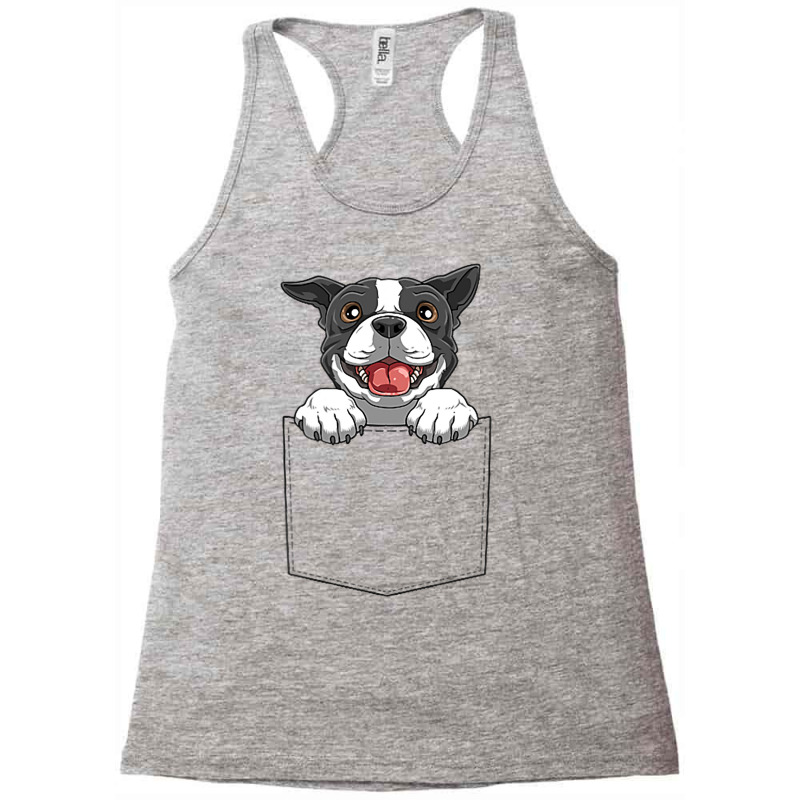 Boston Terrier Pocket Funny Boston Terrier In Pock Racerback Tank by NOELYOUNG | Artistshot