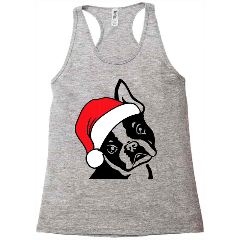 Boston Terrier Santa Hat Funny Christmas Racerback Tank by JESSICAMARTINA | Artistshot