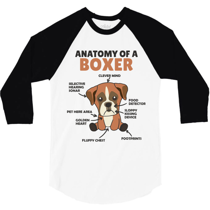 Anatomy Of A Boxer Cute Dogs Funny Dog Boxer 2 3/4 Sleeve Shirt | Artistshot