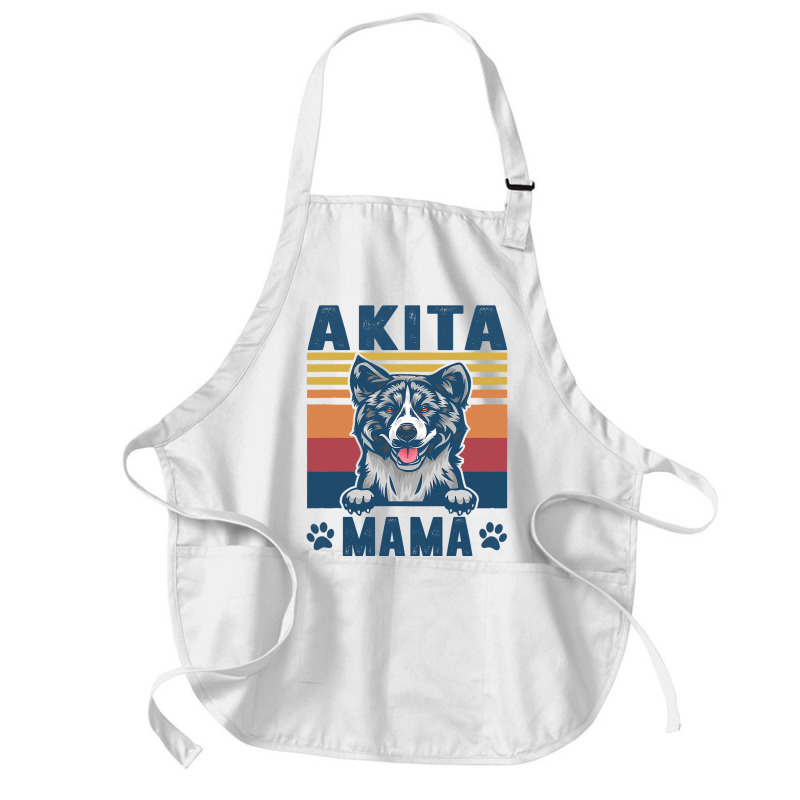 Akita Mama Mother Retro Gifts Dog Mom Medium-length Apron | Artistshot