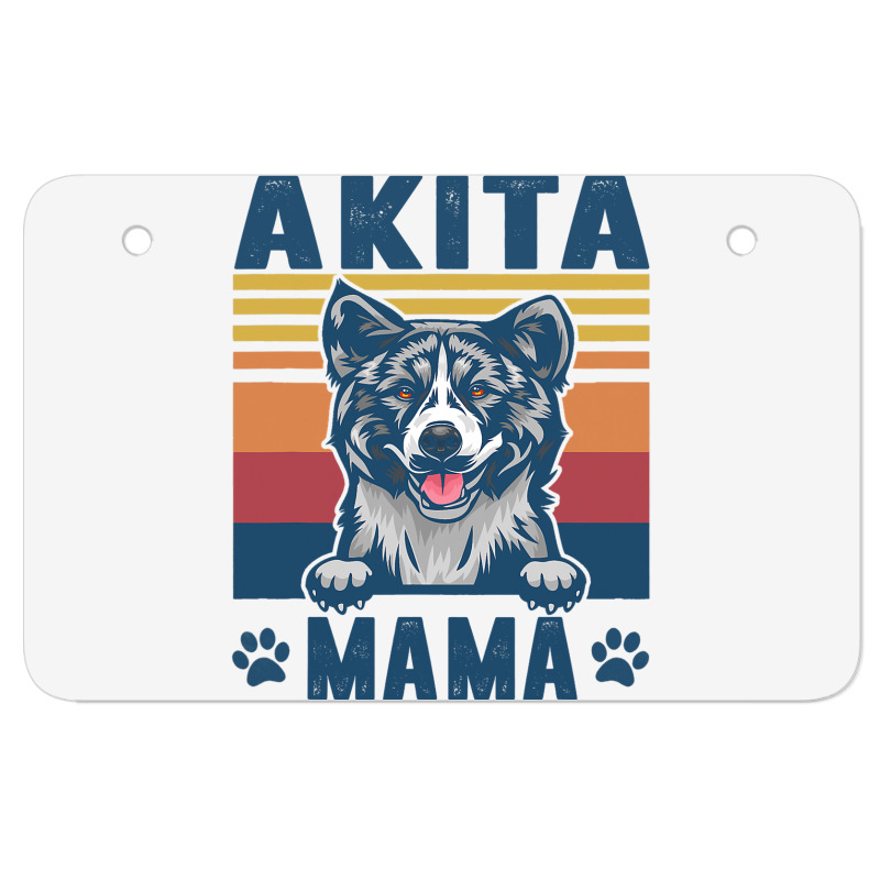 Akita Mama Mother Retro Gifts Dog Mom Atv License Plate | Artistshot