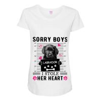 Black Labrador Pup Sorry Boys I Stole Her Heart Maternity Scoop Neck T-shirt | Artistshot