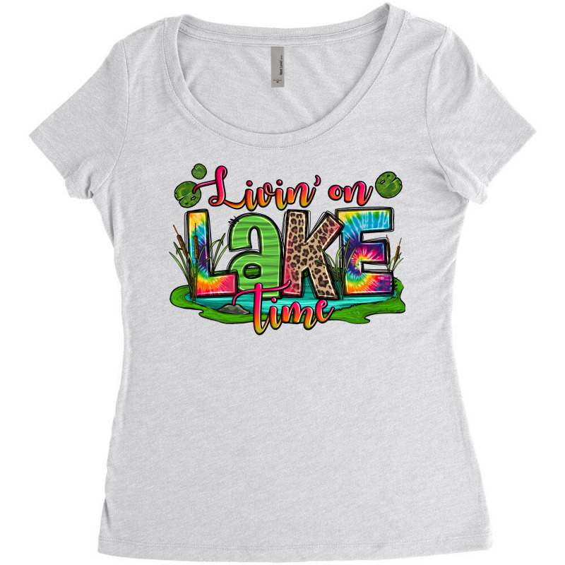 Living On Lake Time Women's Triblend Scoop T-shirt by Zillion Design Studio | Artistshot