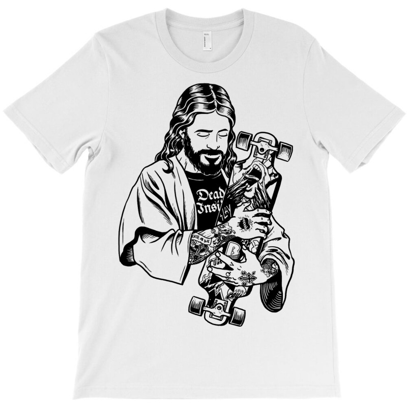 Badass Jesus Punk With Tattoos Loves Skateboard An T-shirt | Artistshot