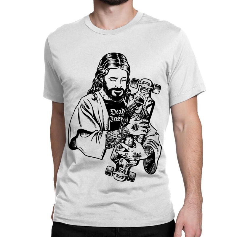 Badass Jesus Punk With Tattoos Loves Skateboard An Classic T-shirt | Artistshot