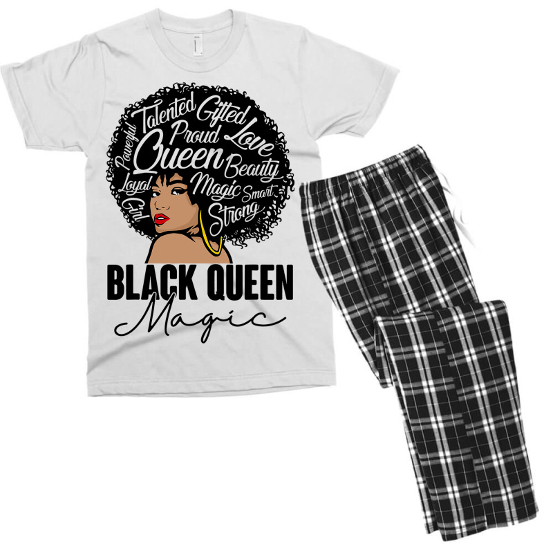 Black Queen Magic Bhm Melanin Skin Pride Afro Girl Men's T-shirt Pajama Set | Artistshot