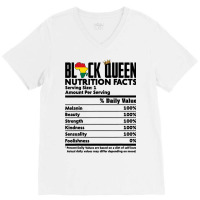 Black Queen Nutrition Facts Melanin Skin Pride Afr V-neck Tee | Artistshot