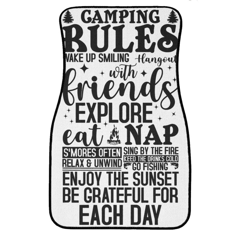 Camping Rules Camping Gear Funny Camper 3 Front Car Mat | Artistshot