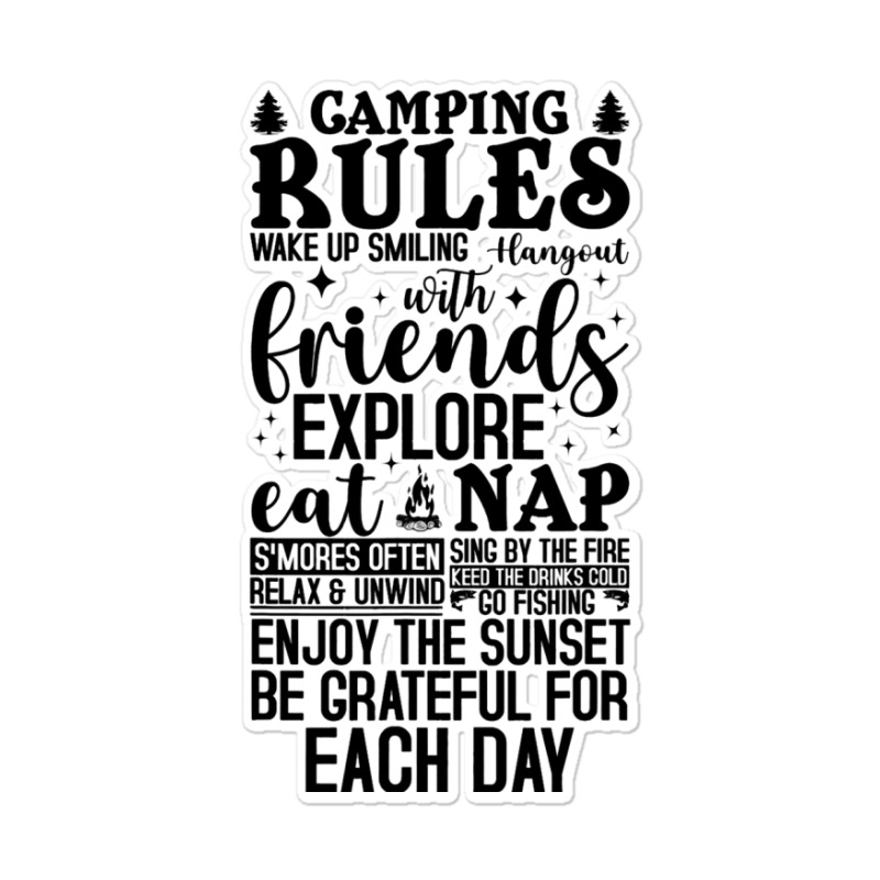 Camping Rules Camping Gear Funny Camper 3 Sticker | Artistshot