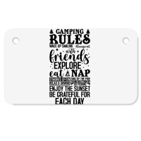 Camping Rules Camping Gear Funny Camper 3 Motorcycle License Plate | Artistshot