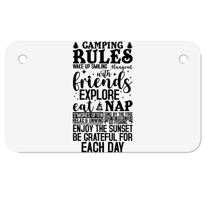 Camping Rules Camping Gear Funny Camper 3 Motorcycle License Plate | Artistshot