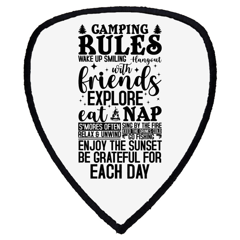 Camping Rules Camping Gear Funny Camper 3 Shield S Patch | Artistshot