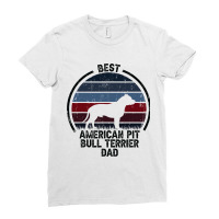 Best Dog Father Dad Vintage American Pitbull Terri Ladies Fitted T-shirt | Artistshot