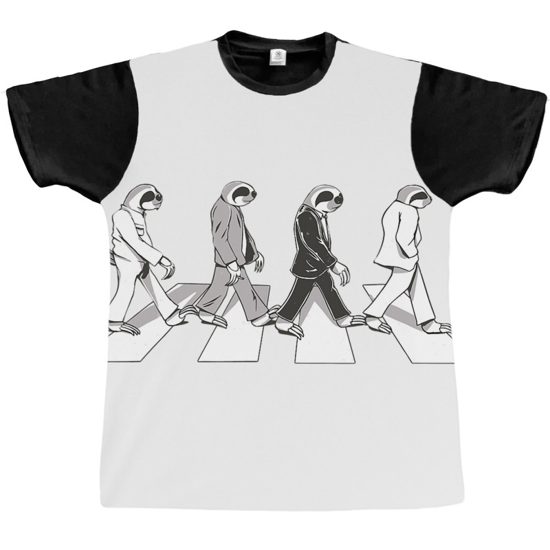 4 Sloths Walking Across A Crosswalk Over The Abbey Graphic T-shirt by MALIKASHARIF | Artistshot