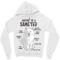 Anatomy Of A Samoyed Dog Puppy Owner Funny Cute Zipper Hoodie | Artistshot