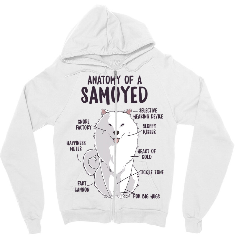 Anatomy Of A Samoyed Dog Puppy Owner Funny Cute Zipper Hoodie | Artistshot