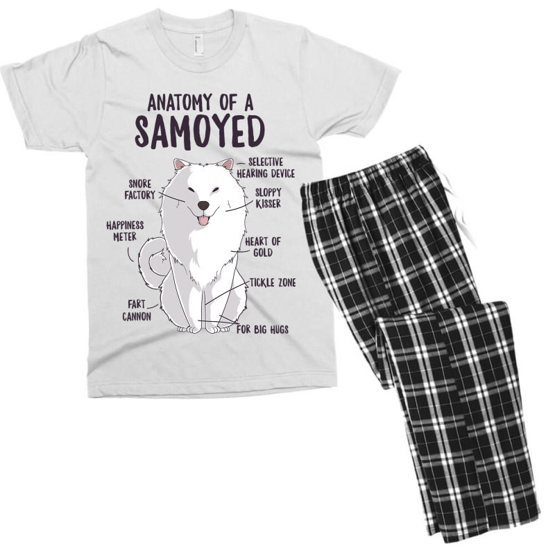 Anatomy Of A Samoyed Dog Puppy Owner Funny Cute Men's T-shirt Pajama Set | Artistshot