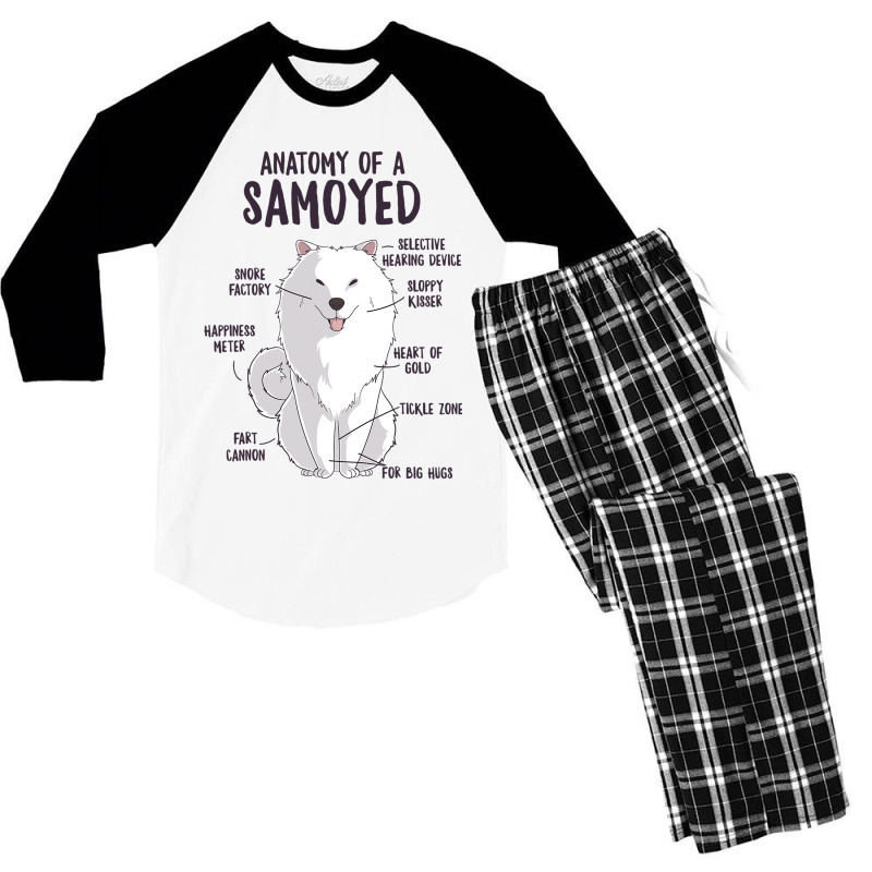 Anatomy Of A Samoyed Dog Puppy Owner Funny Cute Men's 3/4 Sleeve Pajama Set | Artistshot