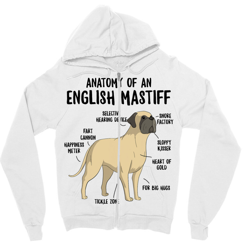 Anatomy Of An English Mastiff Dog Owner Puppy Funn Zipper Hoodie | Artistshot