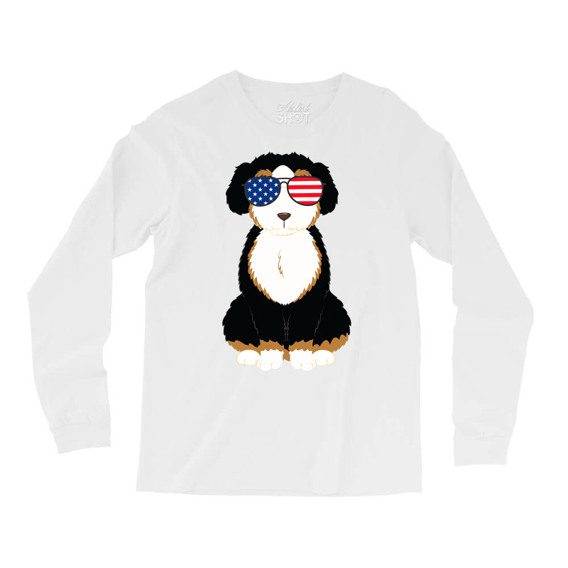 4th Of July Bernedoodle Dog Patriotic Usa American Long Sleeve Shirts | Artistshot