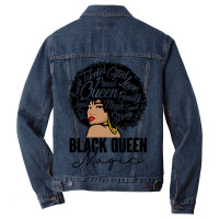 Black Queen Magic Bhm Melanin Skin Pride Afro Girl Men Denim Jacket | Artistshot