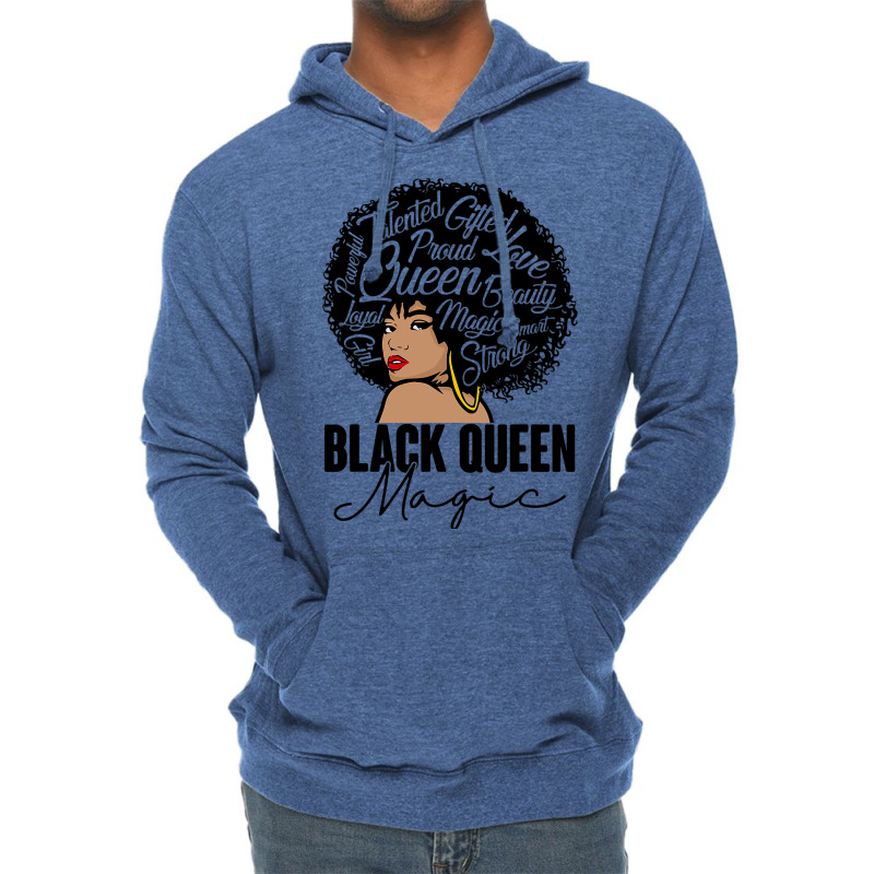 Black Queen Magic Bhm Melanin Skin Pride Afro Girl Lightweight Hoodie | Artistshot